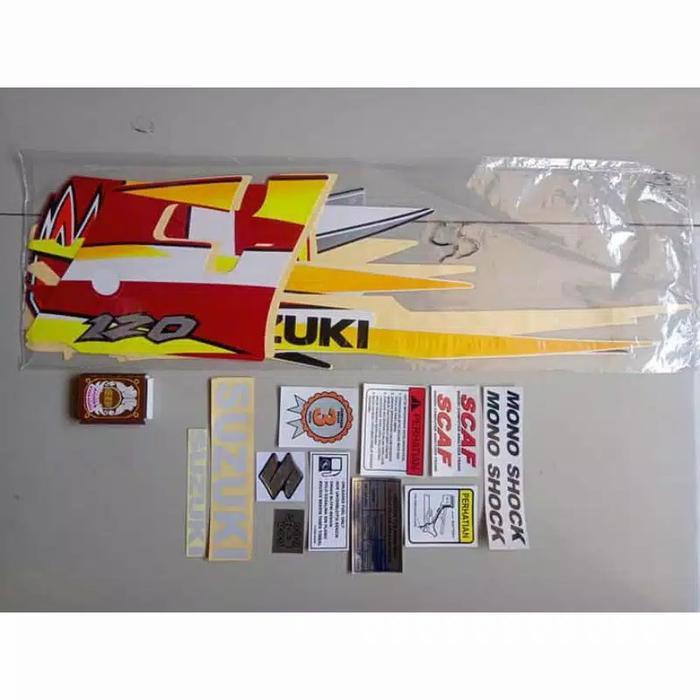 Striping stiker satria hiu merah putih set OSEAN