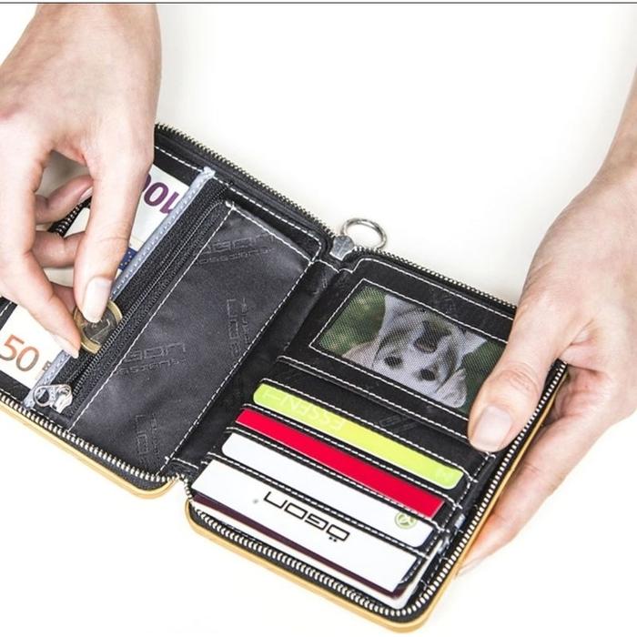 ORIGINAL OGON Dompet Kartu Card Holder Wallet Bog Stockholm Carbon Proteksi RFID Safe Quilted Platin