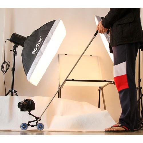 Dolly Slider Kamera DSLR dengan Magic Arm + Monopod - OMCSCABX Black/Blue