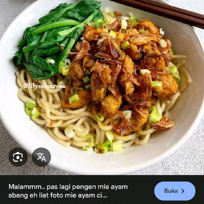 mie ayam dengan semur ayam dan sawi enak serta daging bakso dan telur