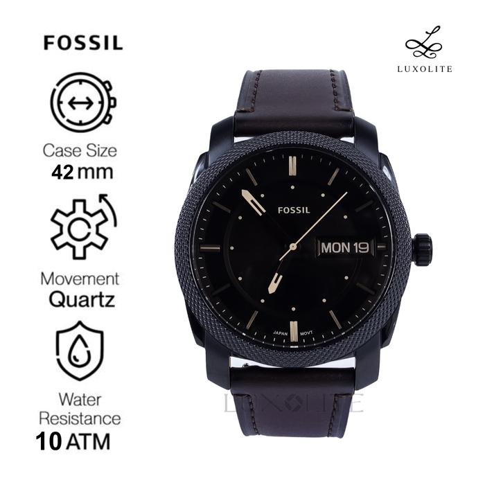 [Luxolite] Jam Tangan FOSSIL Pria FS5901 Machine Analog Three-Hand Date Dark Brown Dial Brown Leathe