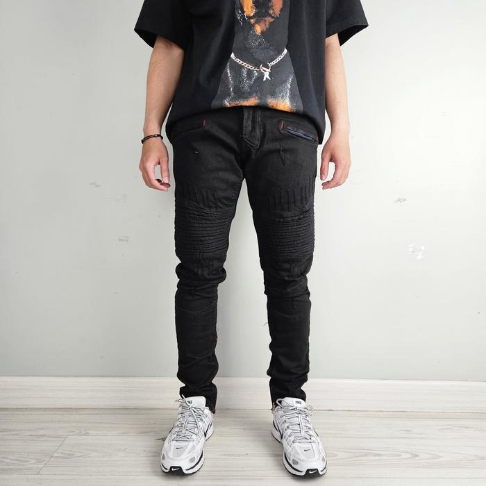 Denim It Up Ham! Jeansku Biker Smoke Black 100% Authentic