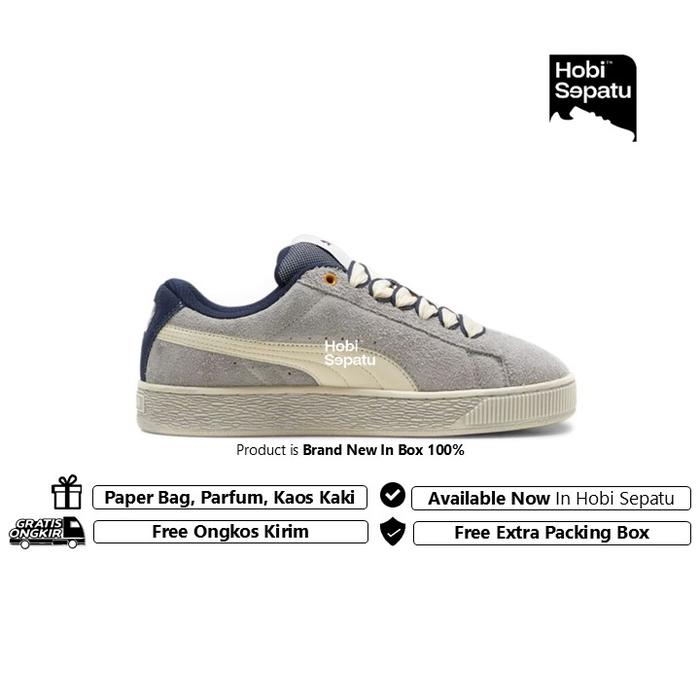 Sepatu Sneakers Puma Suede XL Skate Serve Cool Light Grey Sneakers Pria Brand New In Box