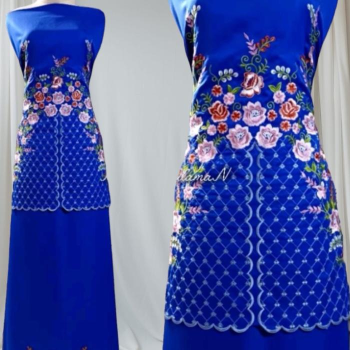 Bahan baju kurung bordir Bukittinggi motif Suji Belah  Kain Seragam Wanita stelan