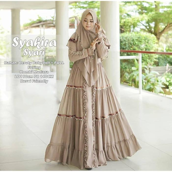 Destiny Terbaru!! Syakira Syari Set Hijab / Gamis Syari Terbaru 2024 Set Khimar / Gamis Set Hijab Te