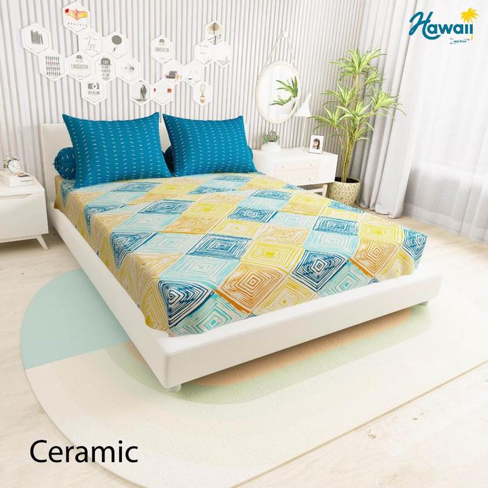 PREMIUM (READY) terjamin HAWAII Sprei Fitted Ceramic terlaris