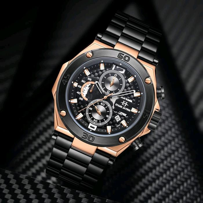 JAM TANGAN PRIA EVANS JAYDEN EJ-9839 ST STRAP STAINLESS STEEL BERGARANSI MESIN 1TH Quartz Watches