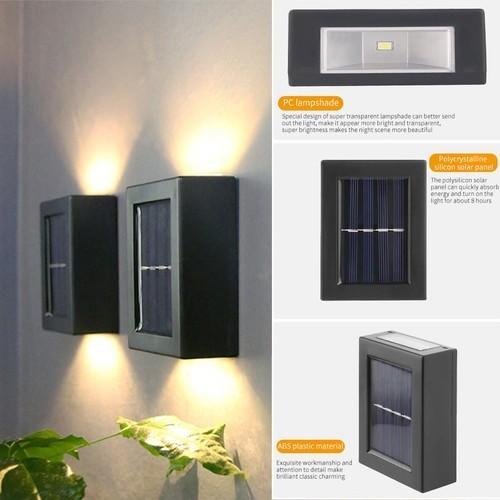 Lampu Hias Dinding Pagar Pilar Taman Tenaga Surya Solar Cell 2 PCS