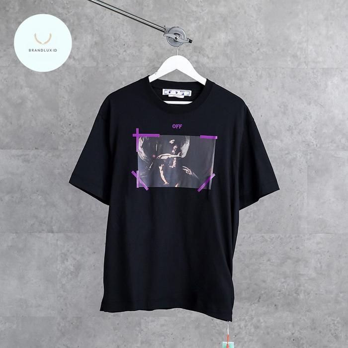 Off White Caravaggio Opera Purple Arrow Tshirt in Black (unisex)