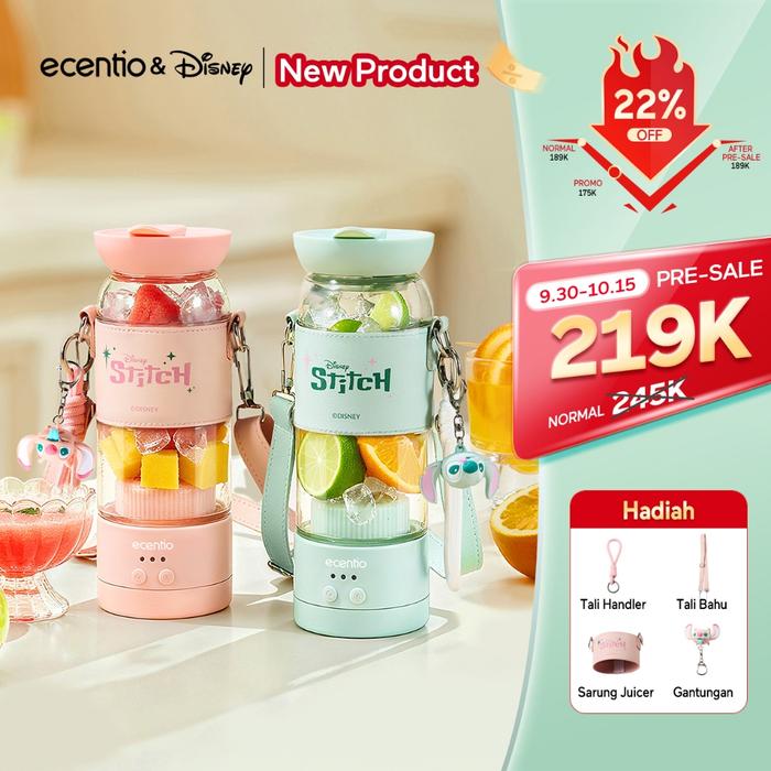 [Disney Juicer Series] ecenito Disney Edition Juicer Portable blender 500ml Dilengkapi  Dengan 2 kec