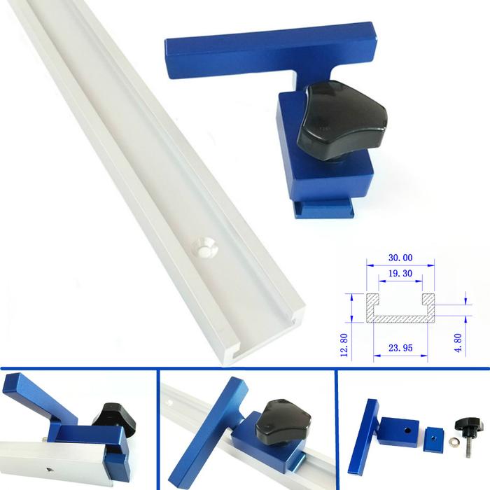 NEW 300-800mm Aluminum Alloy T-Track Miter Track Stop Set Carpenter