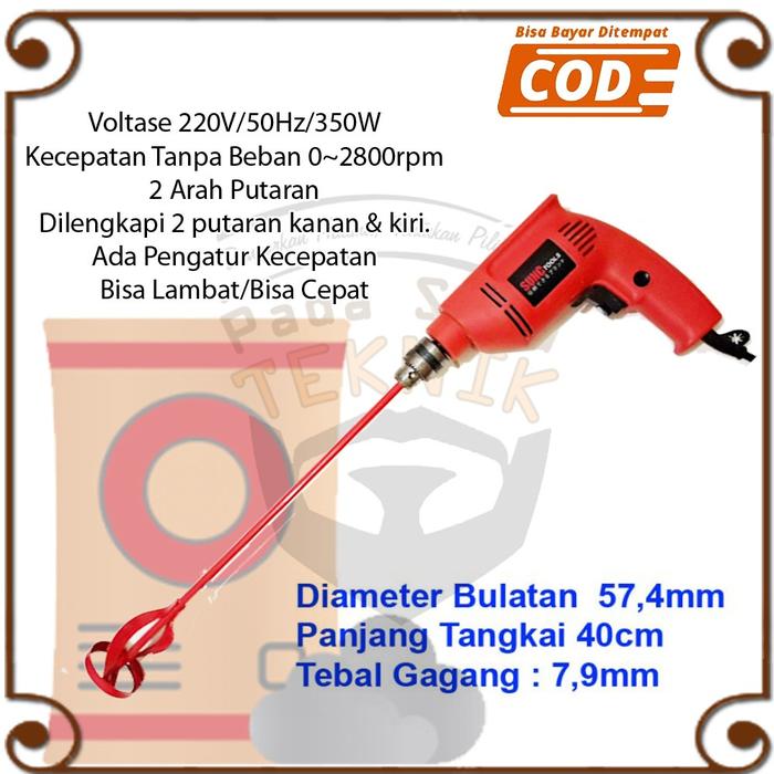 Mesin Bor Perata Semen Pengaduk Mixer Adukan Semen Acian Lantai Tembok Variable Speed