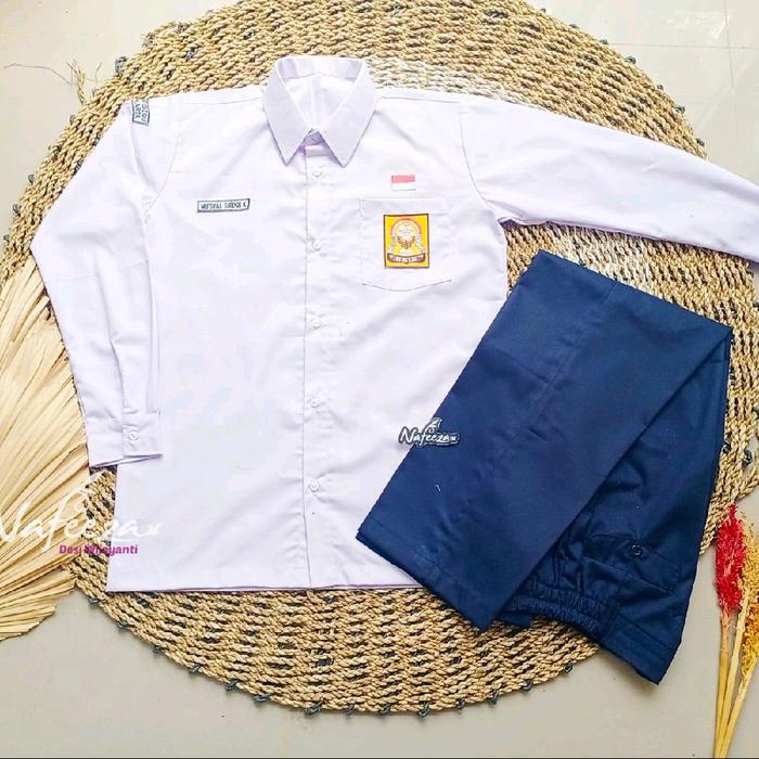 Seragam Sekolah SMP Jahit Custom Kemeja Osis Celana Drill Koko Batik