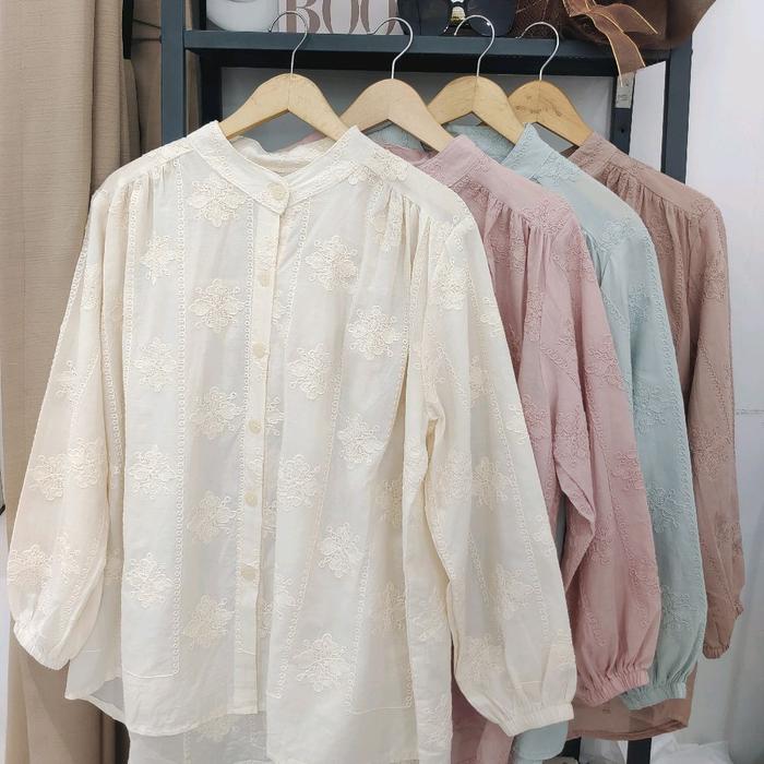 Lunara Floral Embroidery Blouse | Blouse Bordir motif Bunga | Blouse cewe Motif Bunga |Blouse wanita