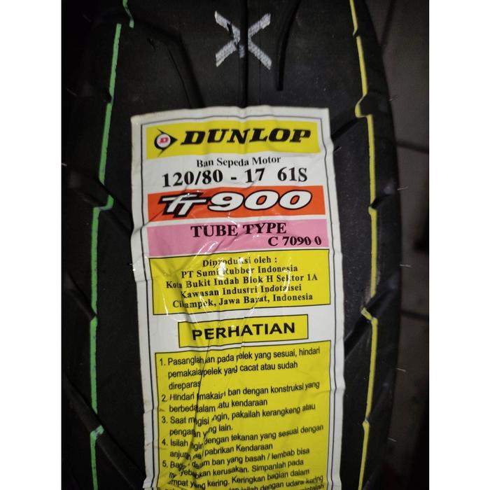 Ban Luar Dunlop ring 17 ukuran 120/80/17 TUBETYPE Motor Motorcycle Sepeda