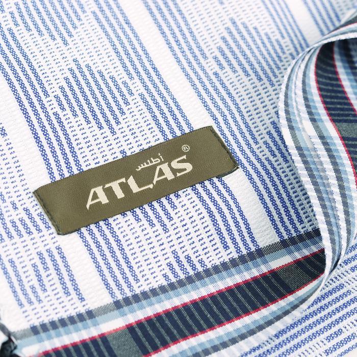 BERKUALITAS Surban Subaiyah ATLAS Motif Dobby SGF 01 Putih Biru