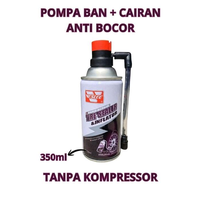 Veslee Pompa Ban & Cairan Anti Bocor 350ml Tanpa Kompressor Tire Sealer Inflator