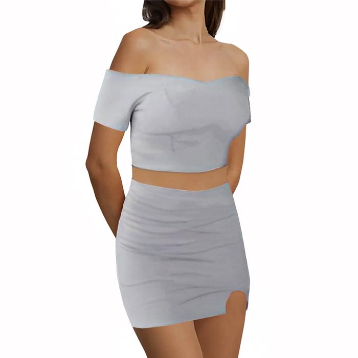 [Sale Januari 25] 1800 Setelan ROk Mini dan Atasan Sabrina Sexy Imlek Natal Tahun Baru - Set 2 in 1 