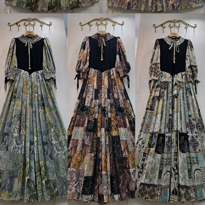 KODE GAMIS TIWUL GAMIS SATU SET HIJAB NEW MAXI DRESS ONE SET HIJAB BY SHR CRUTY FULL FURING Bunga