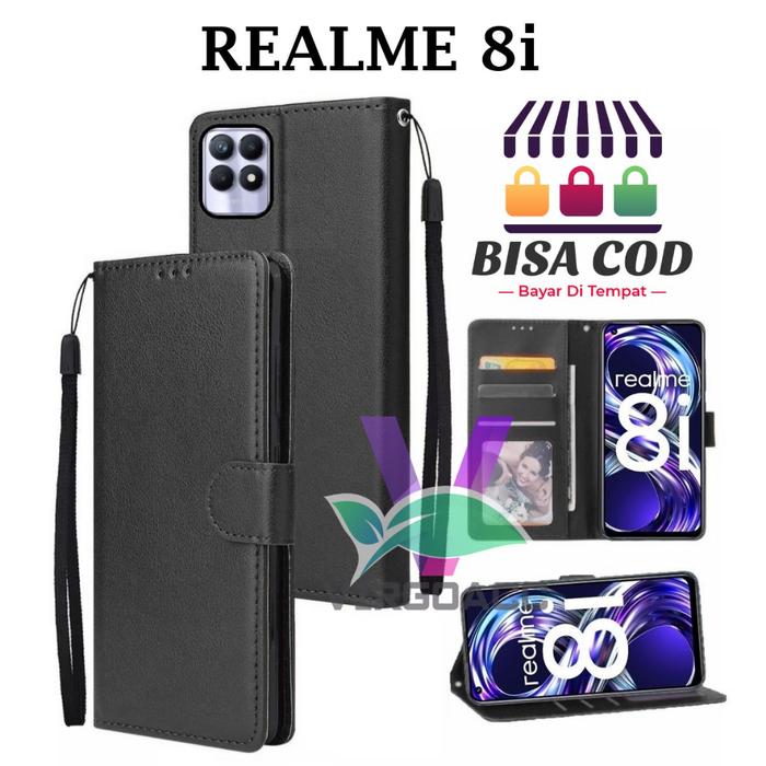 CASING REALME 8i FLIP CASE DOMPET - FLIP COVER DOMPET CASING-WALLET LEATHER CASE FLIP SARUNG BUKU FL