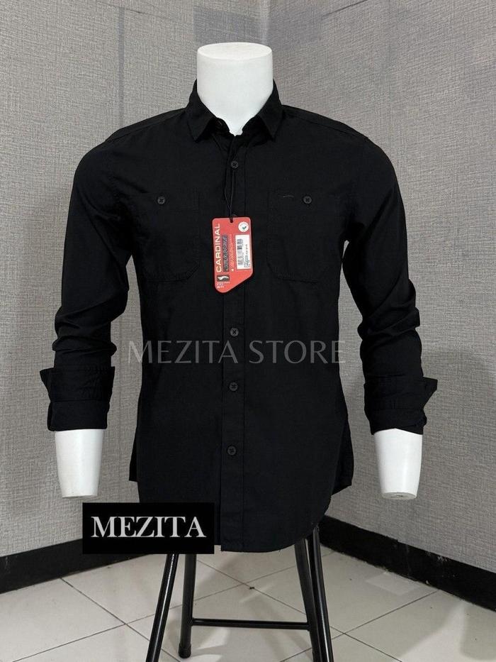 Kemeja Slimfit Pria Cardinal J3110 Hitam