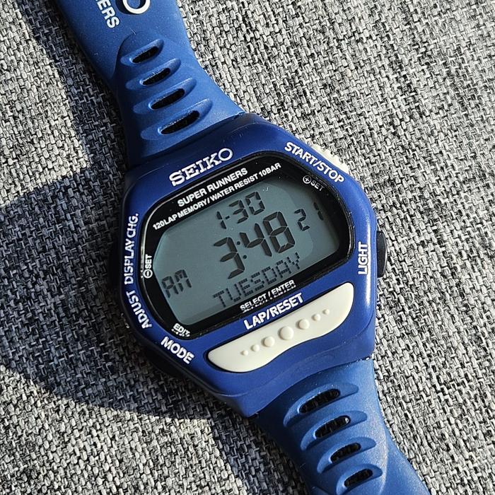 Seiko Runner Biru like new S650-4000 jam tangan pria