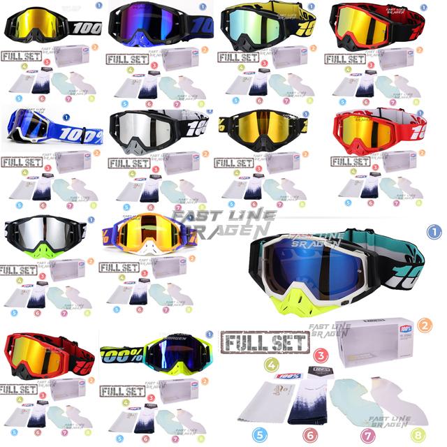 100% Goggle 2 Lensa Full Set Kacamata Helm Trail Motocross JPX ORCA KLX CRV SuperMoto Adventure