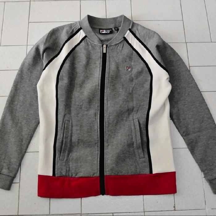 Jaket Sport Tracktop Bomber Fila White Line Vintage