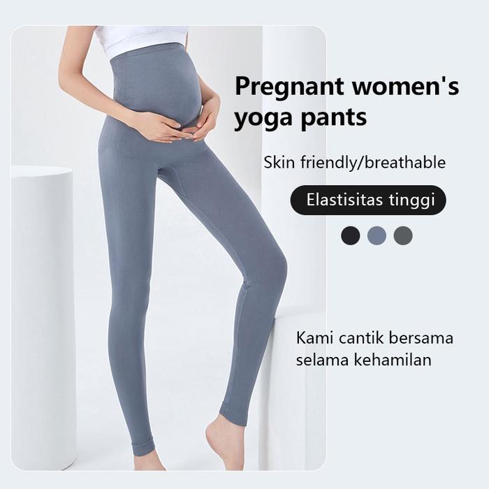 Wanita Hamil Celana Olahraga Yoga Nyaman Hiu Ukuran Besar Celana Pendukung Perut Elastis Tinggi Peno