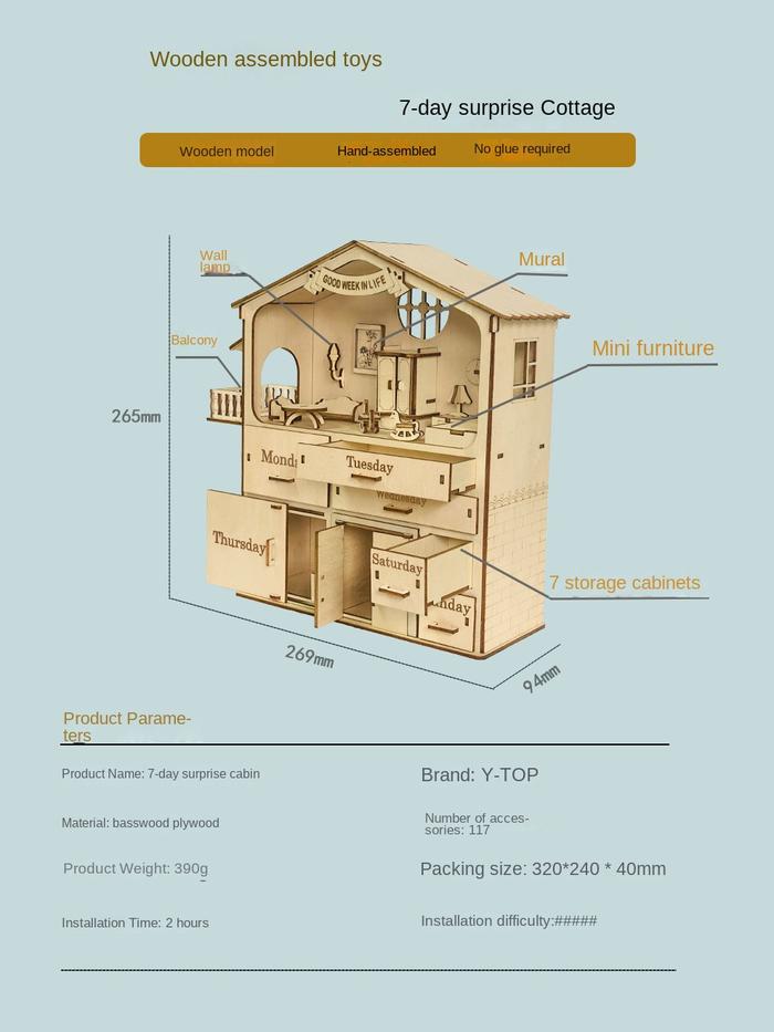 Asli 3D Jigsaw Diy Dirakit Tangan Pondok Indah Rumah Boneka Kreatif