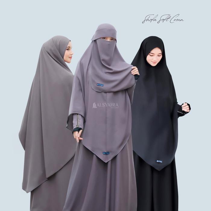 Alsyahra Exclusive Jilbab - Set Khimar Shofa Niqab Poni Soft Crown - Hijab Syari Premium Muslim Wani