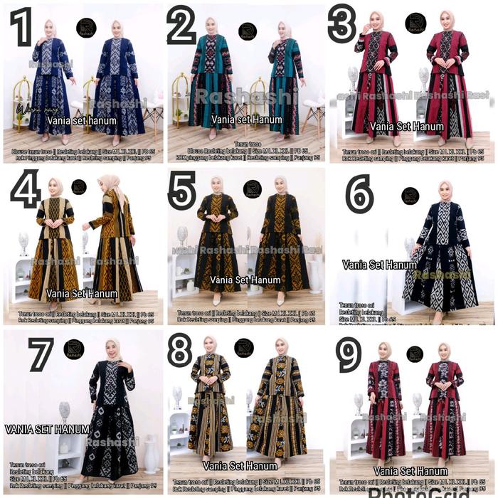 VANIA SET# Setelan Batik Premium TENUN TROSO ORI Batik solo Cantik Jepara Sumbawa Etnik setelan rok 