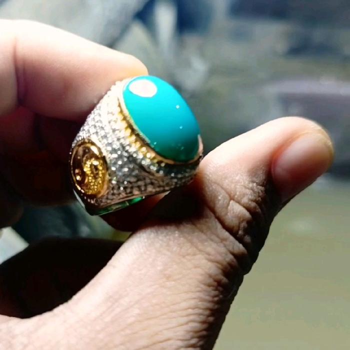 Batu Bacan Doko giwang kristal ring kunsar mikro asli bacan