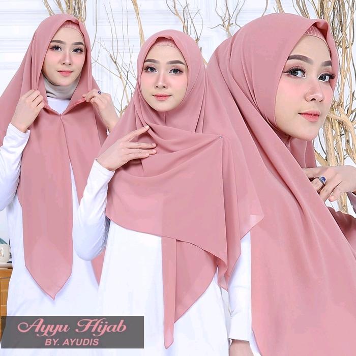 Segiempat Instan Zipper Ceruti 2 Layer Premium Jilbab/ Kerudung/ Khimar