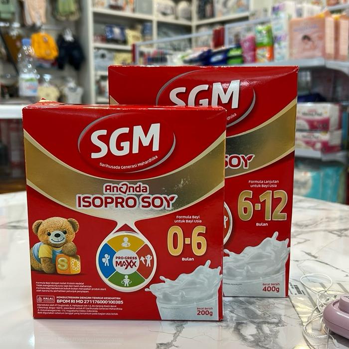 Susu bubuk soya 0-6 & 6-12 Bulan Susu Bayi soya  200g & 400g untuk Pertumbuhan Optimal Bayi - Milk, 