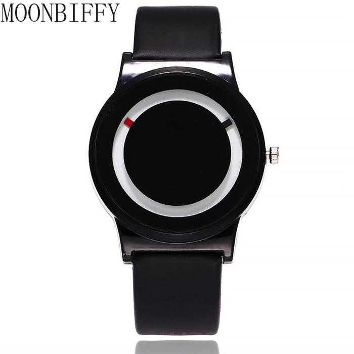 No-pointer PU Strap Watch Minimalist Simple Creative Brand Woman