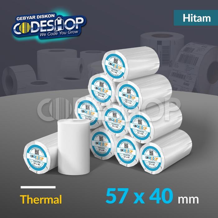 Codeshop Kertas Thermal 57 x 40 mm Struk Kasir Printer Bluetooth 10 Roll 58mm