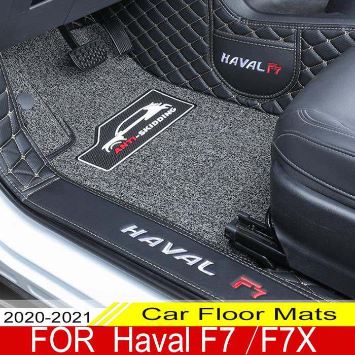 Tikar Lantai Mobil untuk Haval F7 F7X 2020 2021 Lapisan Ganda Kustom