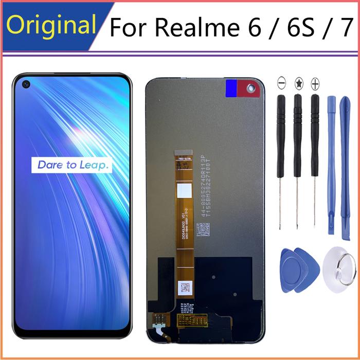 Original LCD 6.5 inch For Realme 6 6s Display With Frame For Realme 7