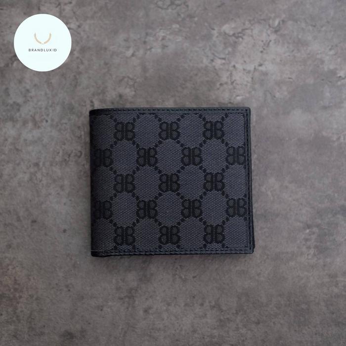 Gucci X Balenciaga Mens Bifold Wallet Canvas in Black