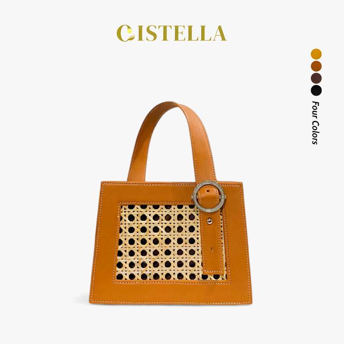 CISTELLA - Tas Wanita Chloe Rattan Bag Tas Rotan Kulit Tas Jinjing Wanita Tas Selempang Wanita Tas R