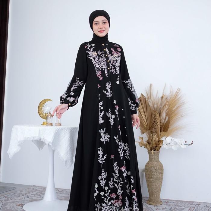 Gisella Dress Gamis Fenta HOuse Busui Original Premium Mewah Cantik