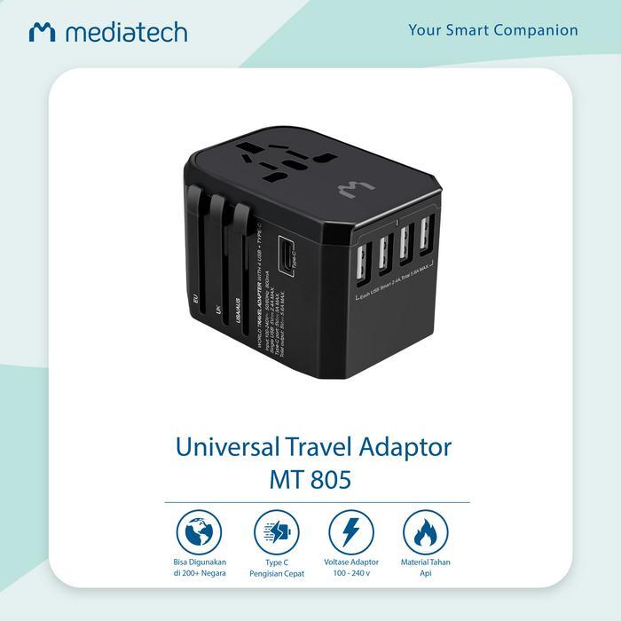 Mediatech Universal Travel Adaptor 4 in 1 MT 805 + Usb Type C - 630002