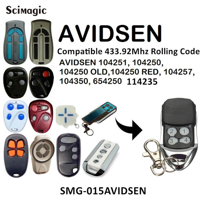 AVIDSEN garage door remote control 433mhz rolling code handheld