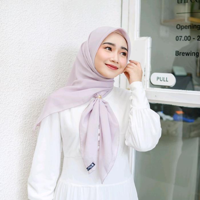 ATHA HIJAB ~ Shena Paris Voal lux Premium Hijab Segiempat Polos Finishing Neci 4 Sisi