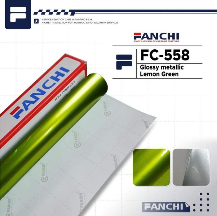 Sticker skotlet Fanchi FC558 Glossy Metallic lemon green harga per meter Motor Motor Motorcycle [NTS