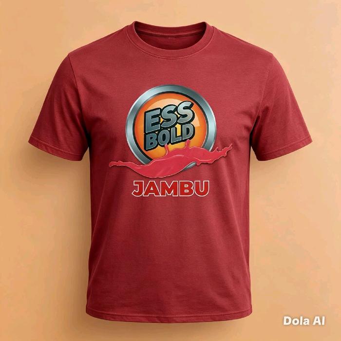 Dola AI Kaos Ess Bold Jambu Warna Merah dengan Desain Unik dan Menarik untuk Pria dan Wanita