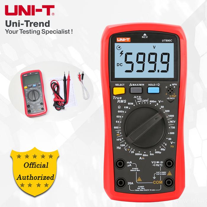 UNI-T Uniform UT890C/UT890D+ Digital Multimeter; Manual Range True