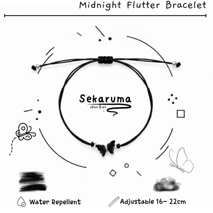 Sekaruma Midnight Flutter Bracelet | Gelang tali wanita | Gelang tali pria | Gelang Tali tangan | ne