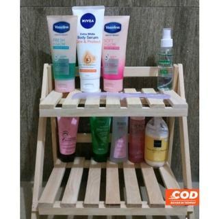 RAK LIPAT KAYU JATI SUSUN MINIMALIS RAK DAPUR RAK KOSMETIK RAK CAMPING